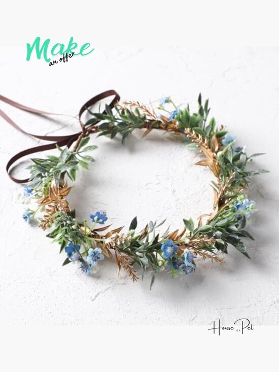 Floral Headpiece Crown Renaissance Fairy Wedding Headband for Women main image 4
